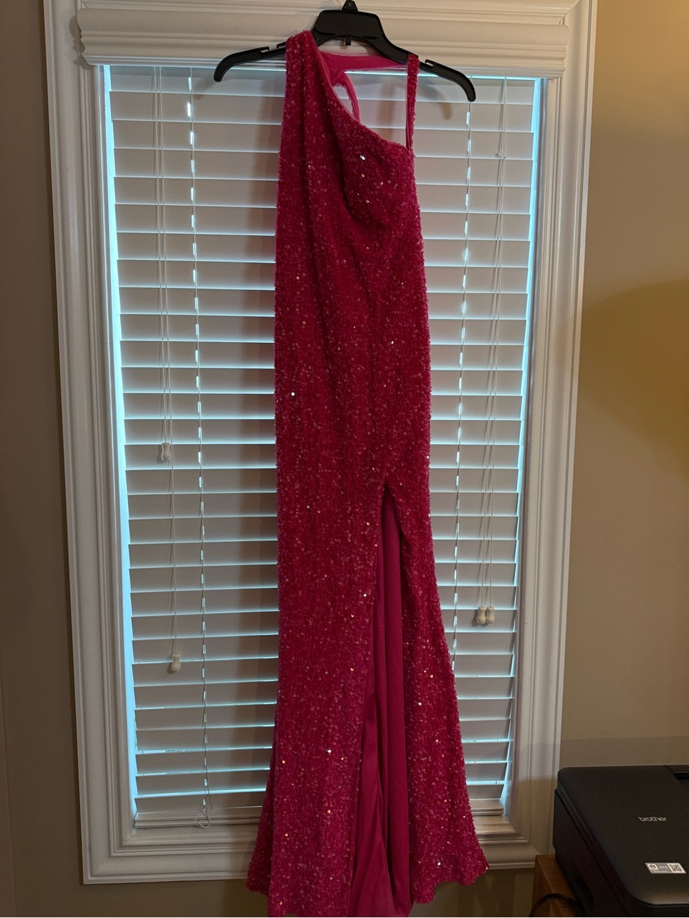 Hot Pink Sequin Evening Gown - Brand